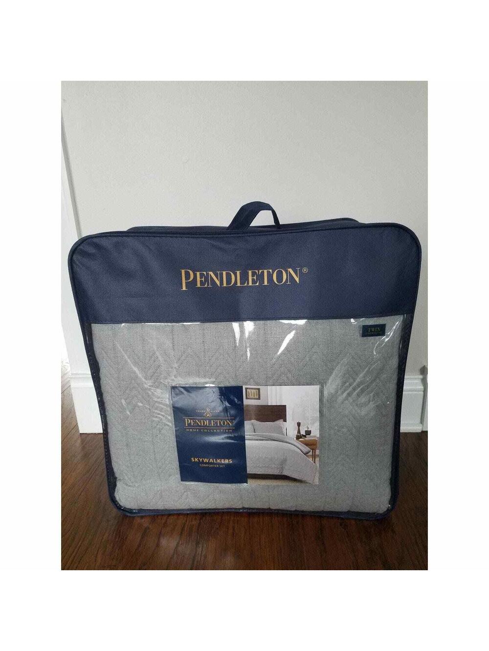 New Pendleton Skywalkers Quilted Comforter Set Twin Gray 100% Cotton